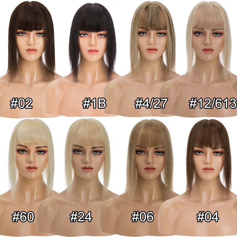 Clip In 100% Real Human Hair Topper Hairpiece Toupee Wigs For Lost Hair Thick US
