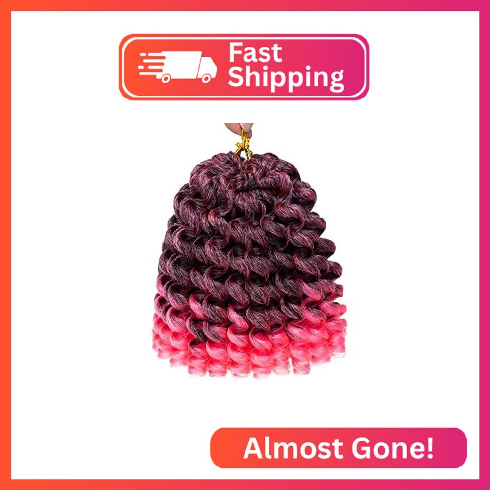 Leeven 8 Inch Short Jamaican Bounce Wand Curl Crochet Hair 3 Packs Senegalese Tw