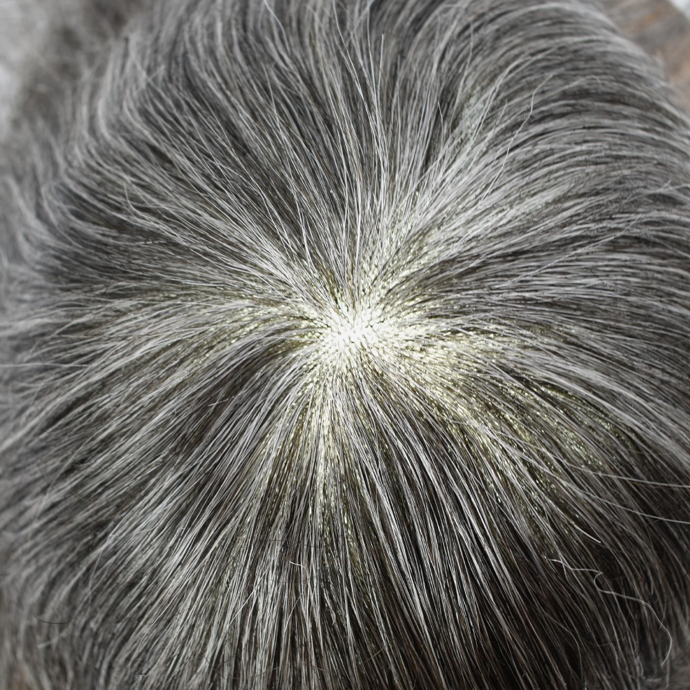 Full French Lace Mens Toupee Hairpiece Bleached Human Hair Replacement System US