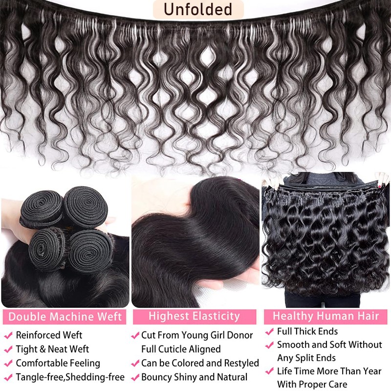 Brazilian Human Hair Extension Straight/Body/Water/Curly/Loose Deep Wave Bundles