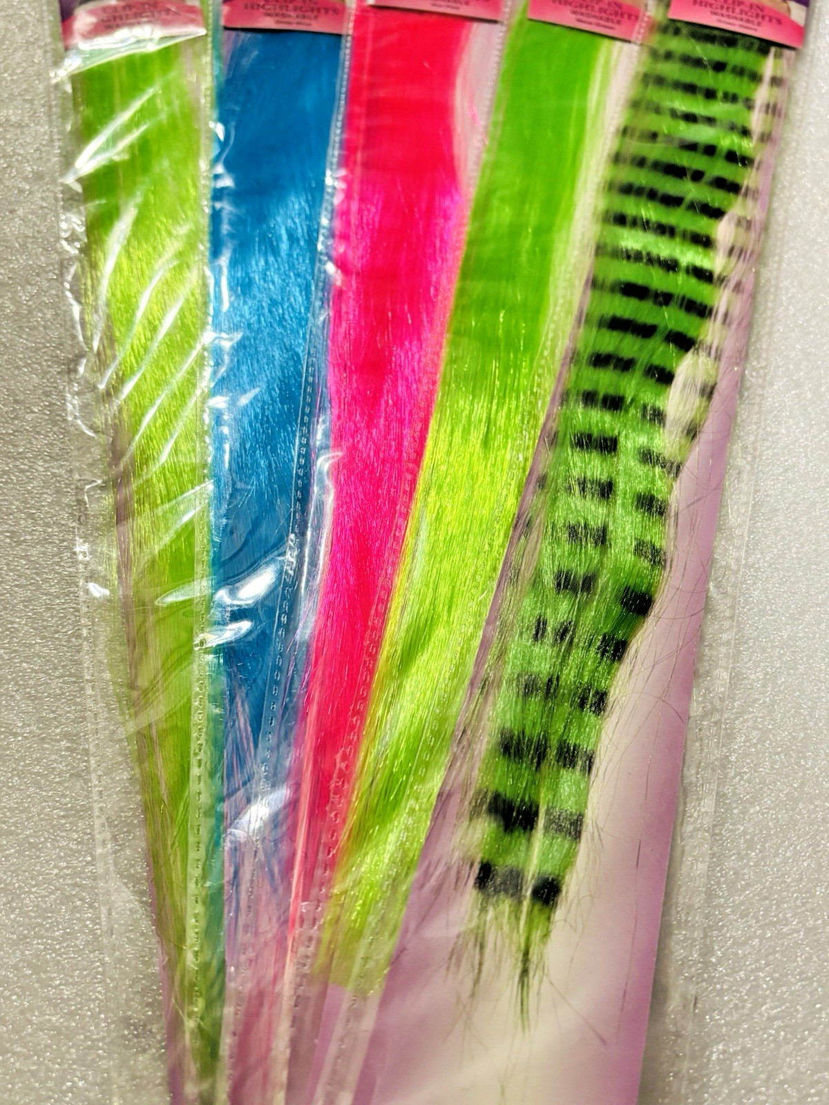 Lot of 5 STYLE STUDIO Multi Color Synthetic Clip-In Hair Extension Wash or Cut