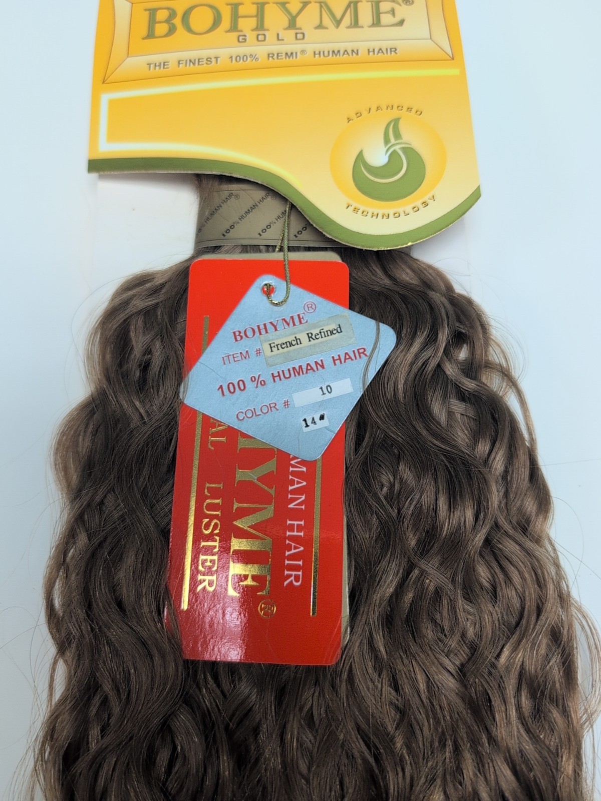 Bohyme Gold 100% Remi Human Hair French Refined Curl Color # 10 14″ Wedt
