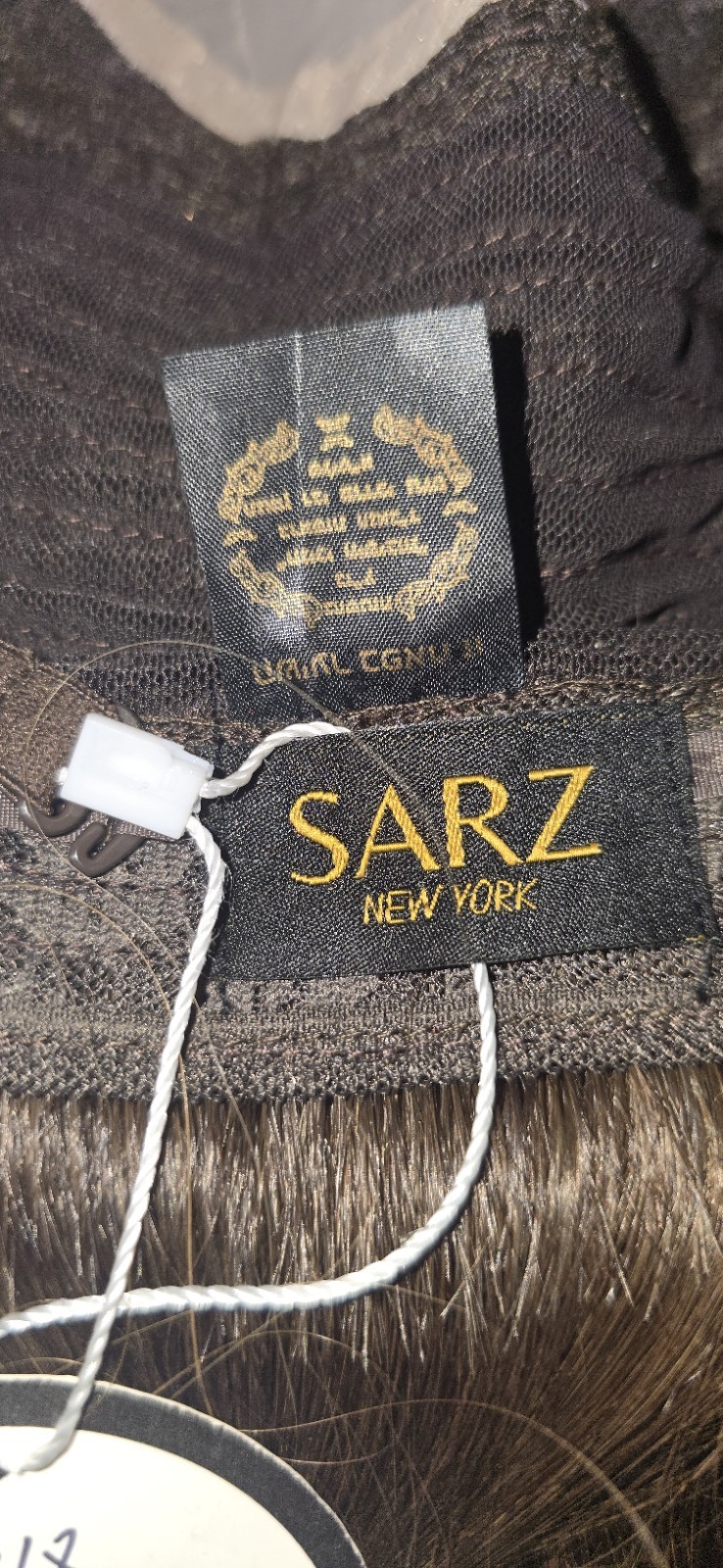 SARZ New York Sheitel Wig Lace Top Human Hair 18in 2/8 Brown Medium