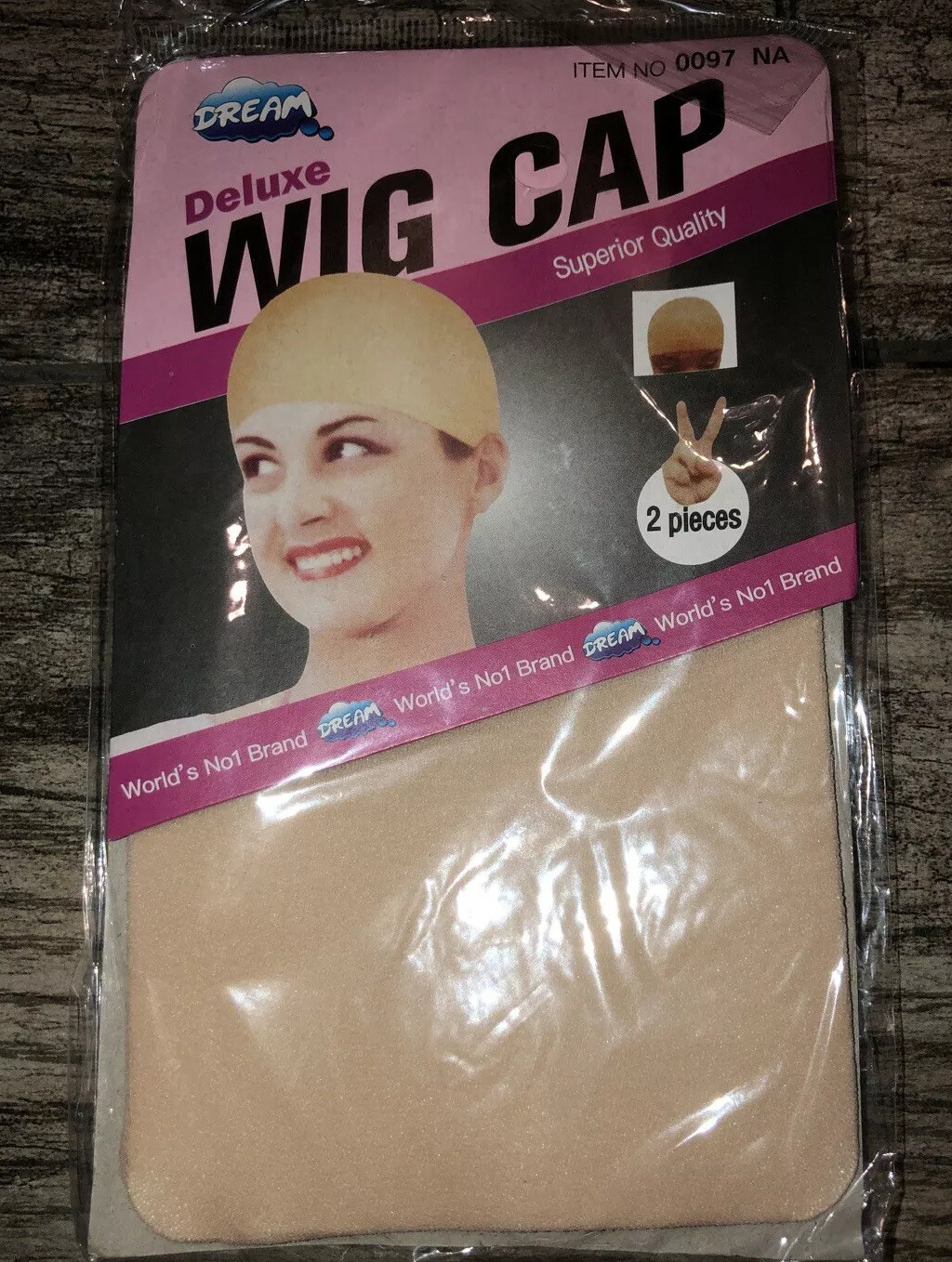 New DREAM Deluxe Wig Cap 2 pieces Polyester Blend Nude 0097