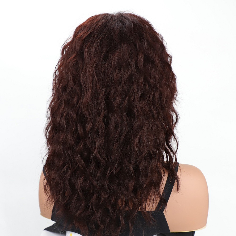 European Style Long Water Wave Wig for Women Heat Resistant Synthetic Fiber