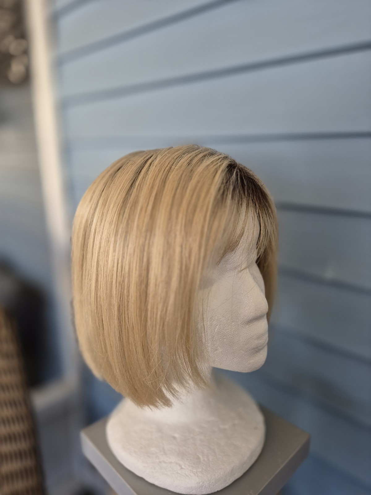 NORIKO Synthetic Short Bob Wig – Open Weft w/Lace Top, Adj. Nape Tabs