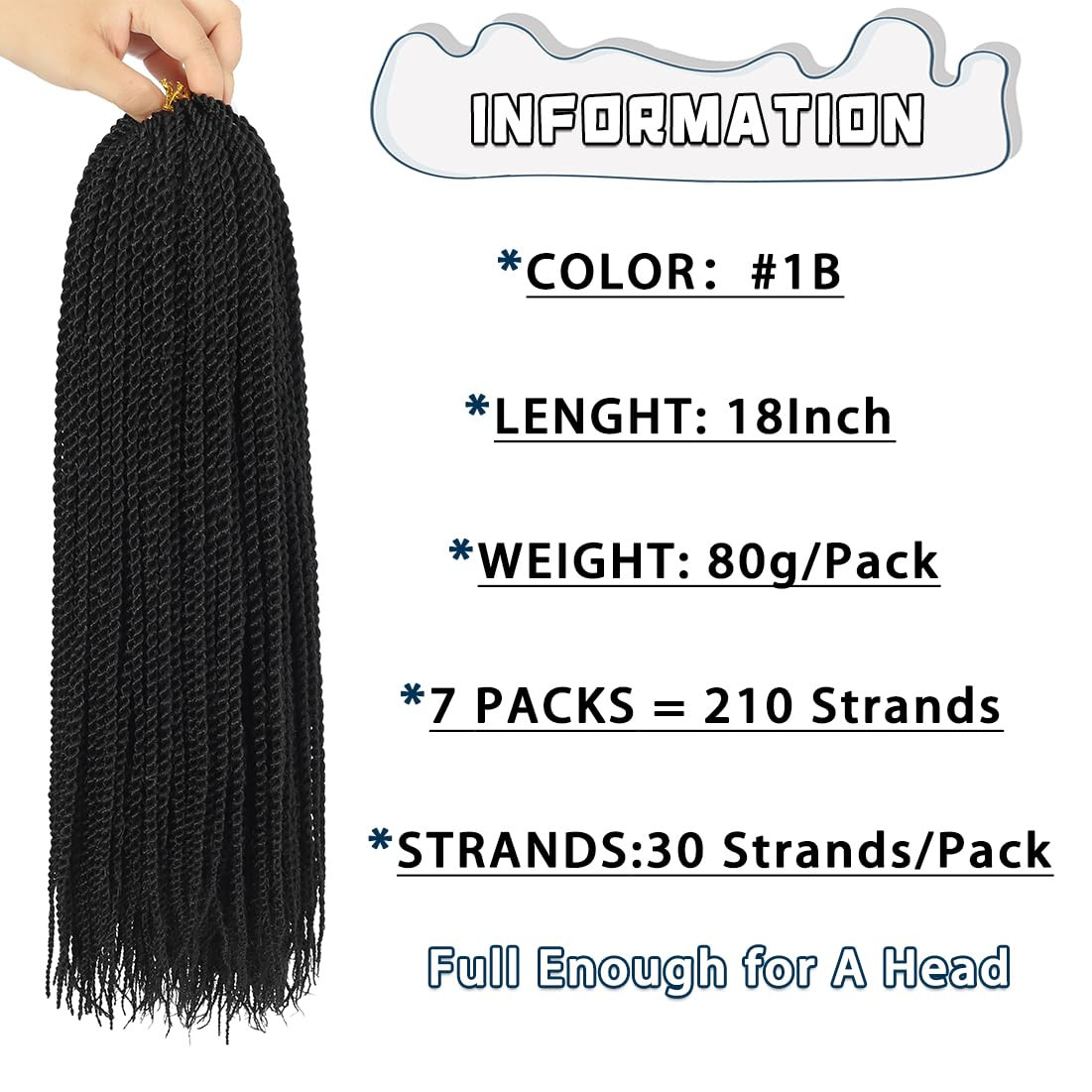 Crochet Braids Senegalese Twist Crochet Hair 7 Packs Pre Looped Micro Senegalese