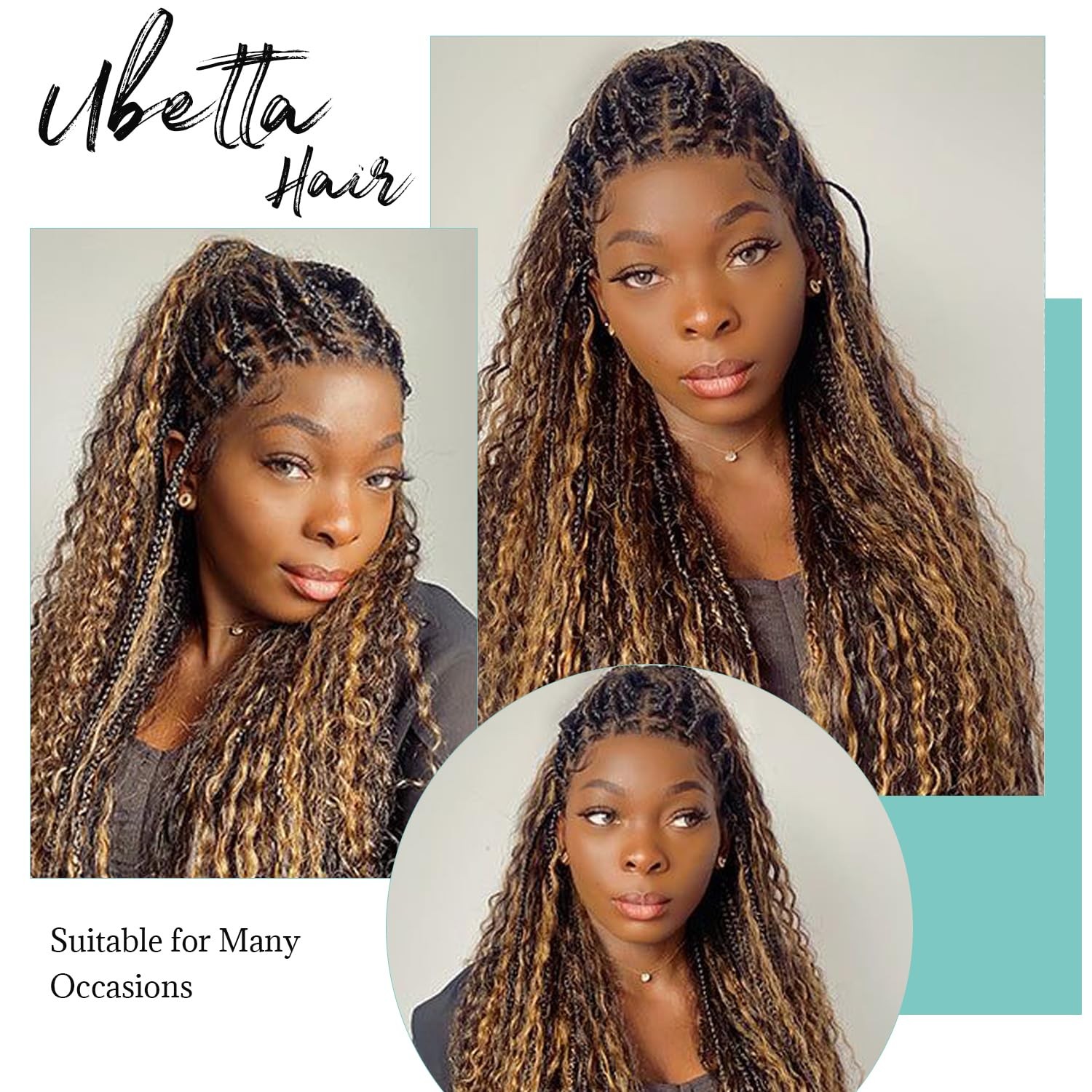 Ubetta Human Braiding Hair Deep Water Wave Bulk Human Hair 4/27 Wet And Wavy