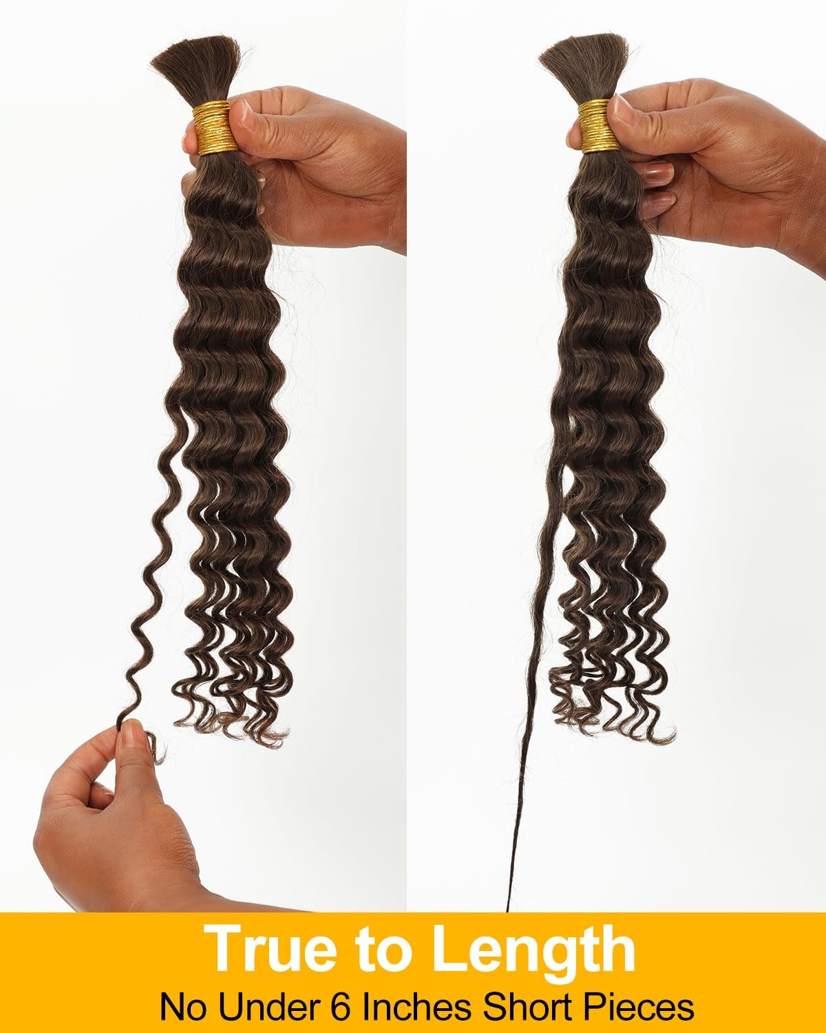 Beeos Deep Wave Boho Hair For Braiding 100G 4 Chocolate Brown Human Braiding