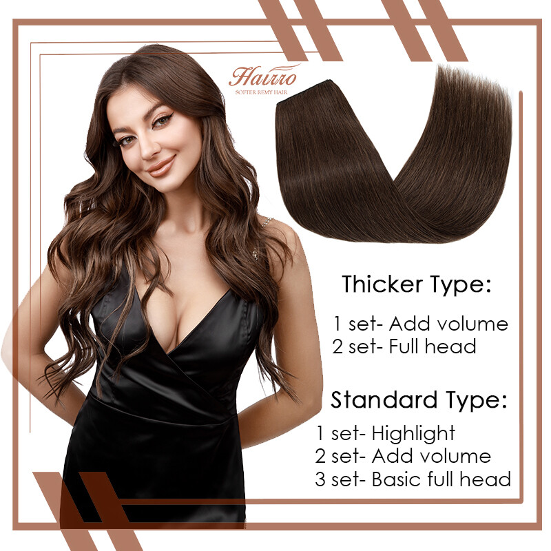 Thick Highlight Clip In 8A Remy Human Hair Extensions Double Drawn 3/4 Full Head