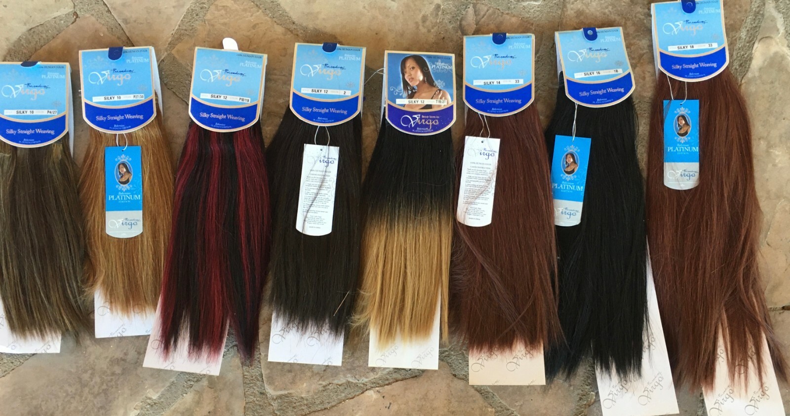 VIRGO BROADWAY BOHEMIAN PLATINUM or REMY human straight weaving extension hair