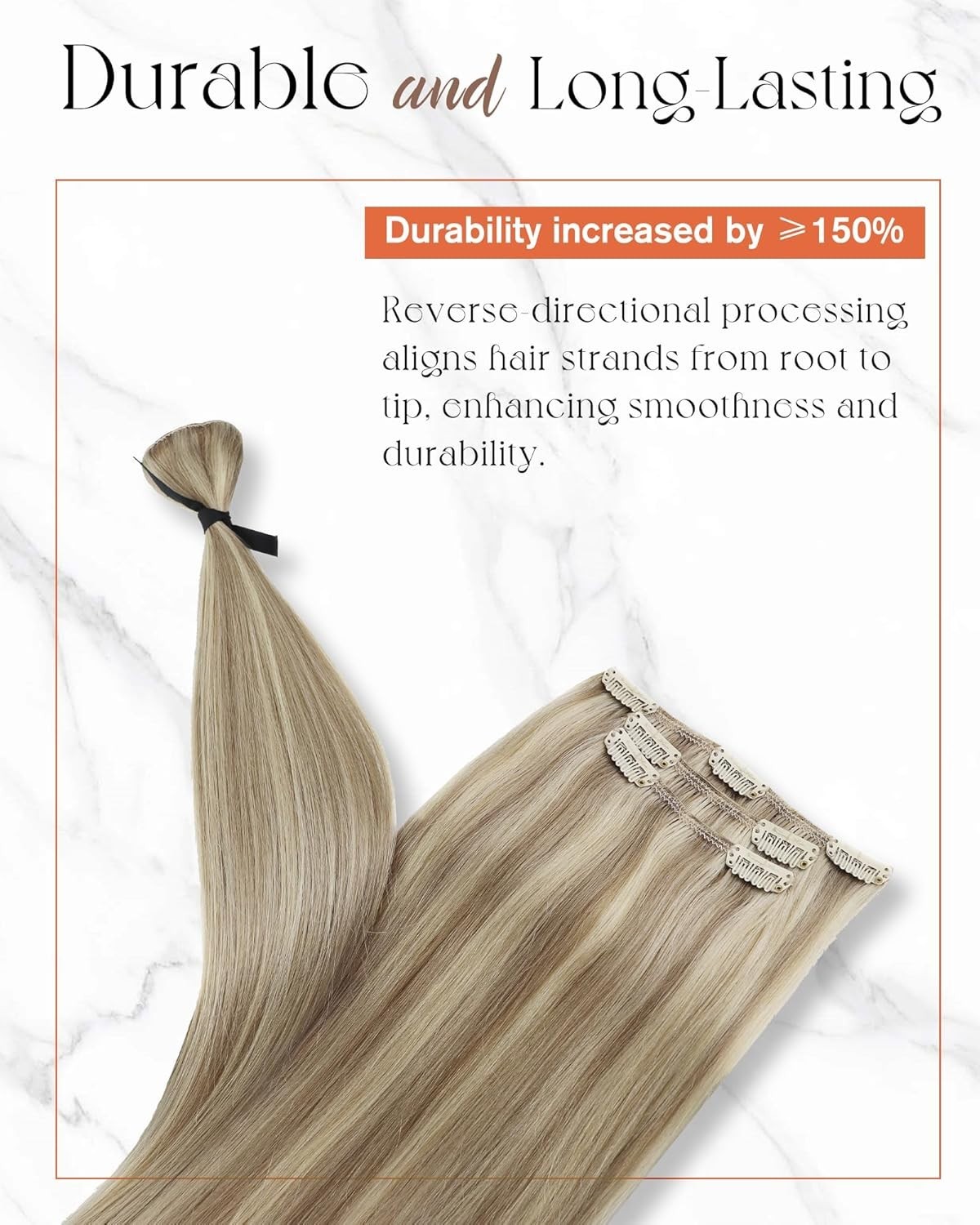 Sunny Hair CLIP-IN 14in Golden Blonde Highlights Human Hair Extensions CP P16-22