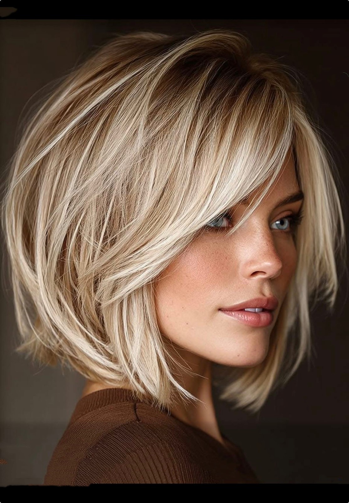 Ash Brown Blonde Highlight Bob Wigs for Women Lace Front 100% Human Hair Wigs