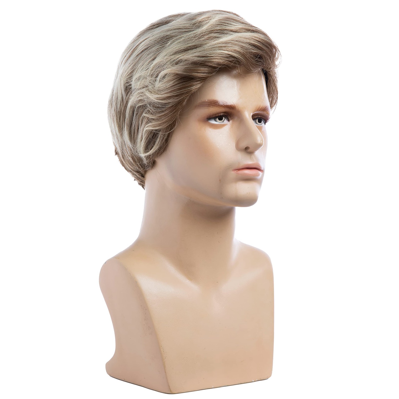 Beweig Men Short Blonde Wigs Layered Mixed Wig 22.5 Inch,