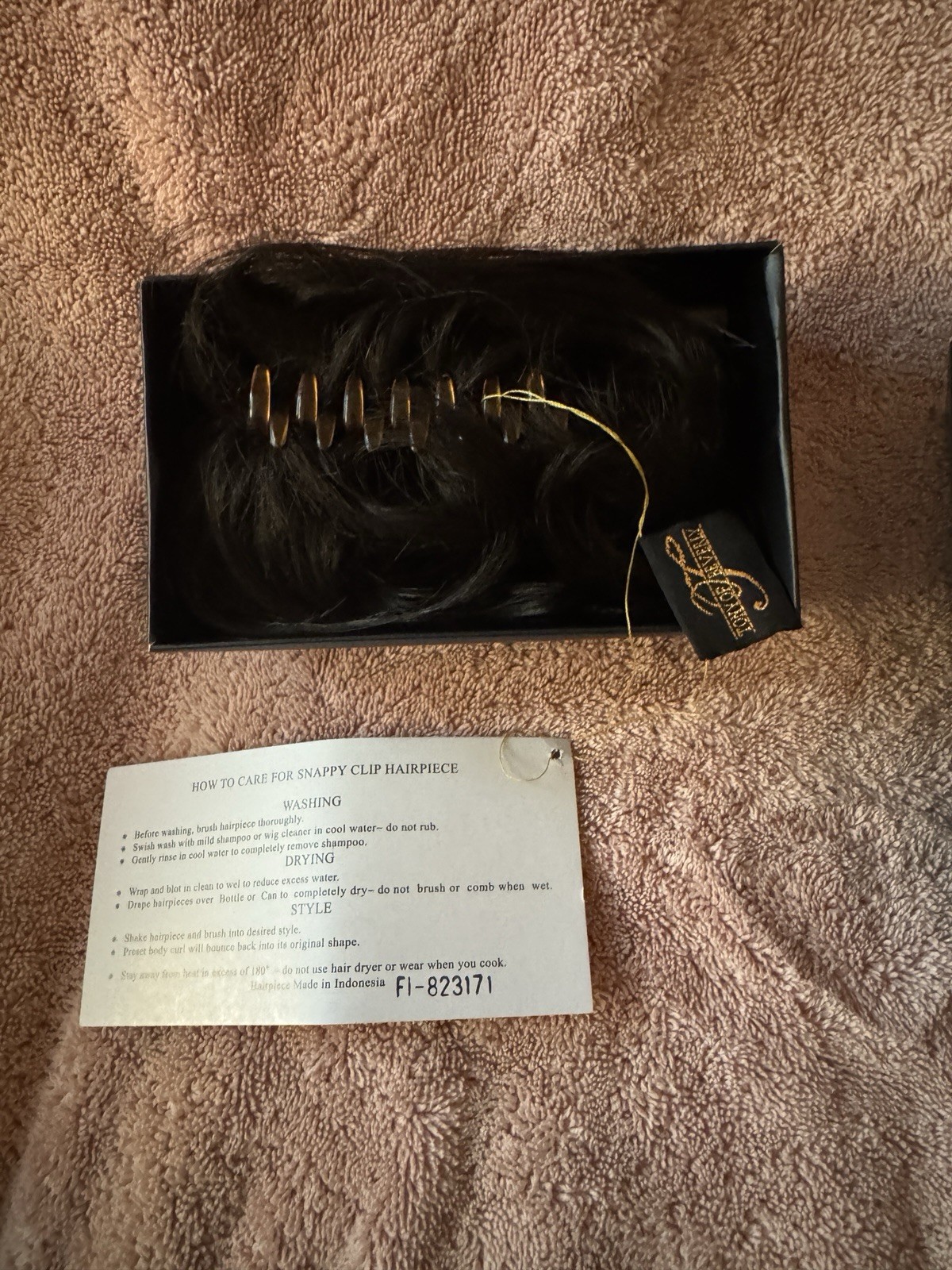 New Snappy Clip Hair Attachment Tony of Beverly Model Dusty Color 4 Dk Brown NIB