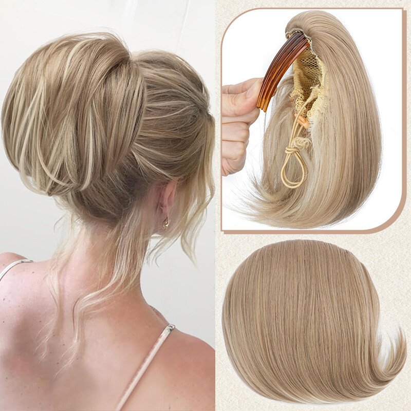 Elegant Hair Bun Natural Comb Clip In Updo Hair Extension Real As Human Chignon