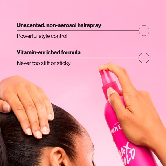 Suave Max Hold Unscented Non-Aerosol Hairspray, Strong Hold, All Hair Types, 11
