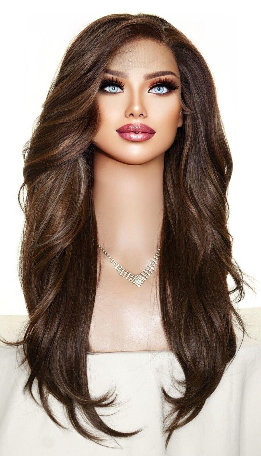 Swiss Lace Front Wig 4X4 Silk Top Handtied Heat Safe FS8.27.613 Long Thick 1229
