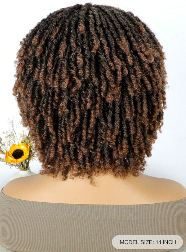 Short Braided Wigs For Women And Man Afro Bob Black Crochet Twist Hair Wig