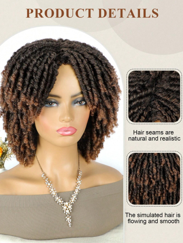 Short Braided Wigs For Women And Man Afro Bob Black Crochet Twist Hair Wig