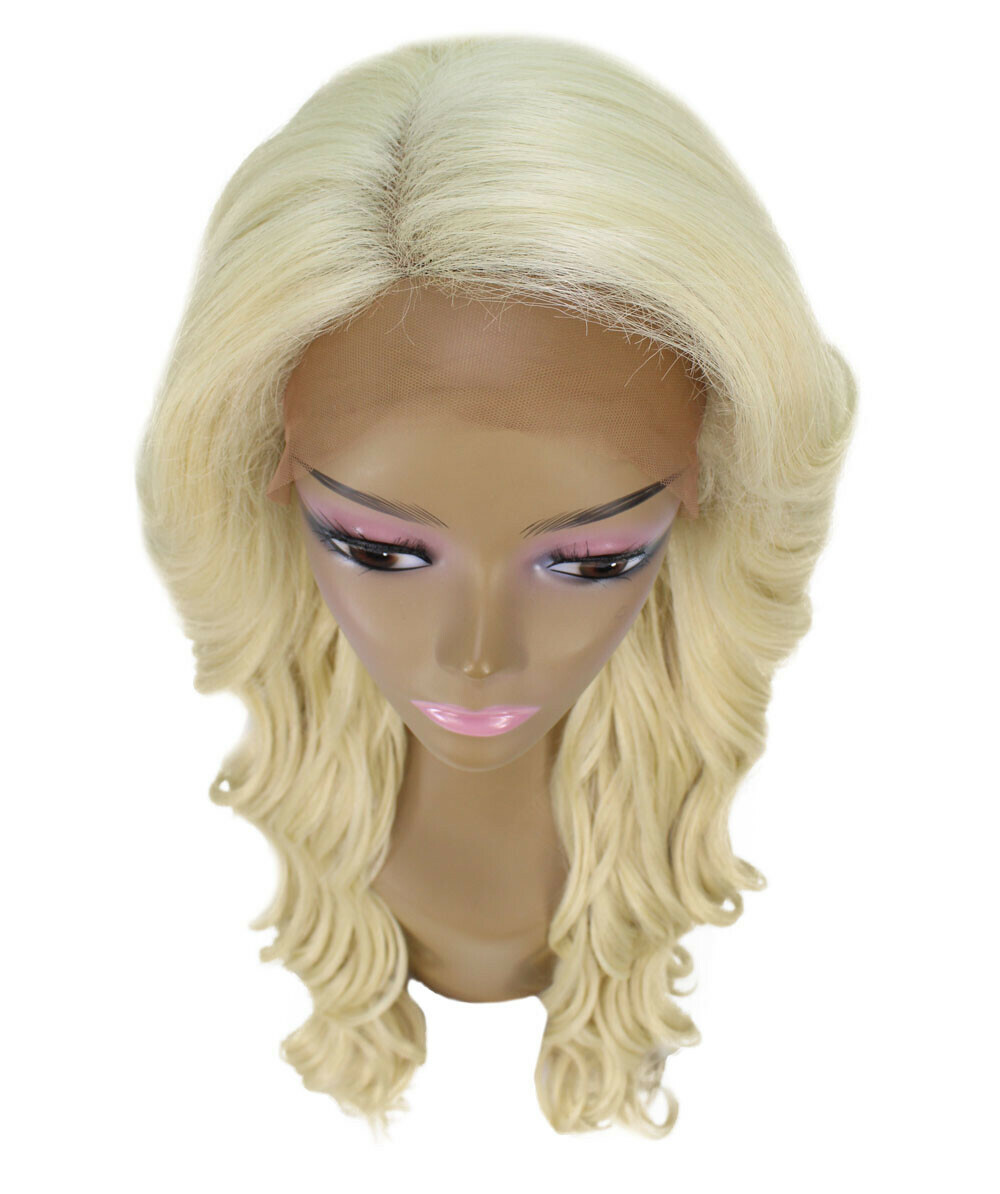 LUXLUXE Asana Wavy 26 Inch 7×4 Women’s Lace Front Wig, BLT-0117, Light Blonde