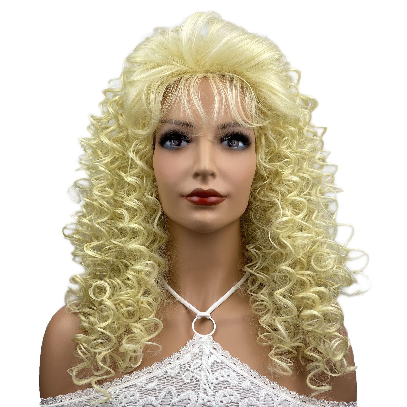 Long Curly Wigs Synthetic Heat Resistant Hair Cosplay Women Wig (613 Blonde)