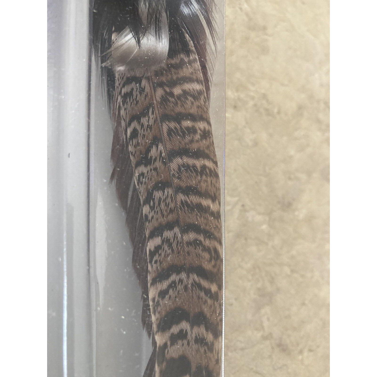 2 Feather Hair Extensions As Seen On TV Purple and Chestnut Instant Snap On