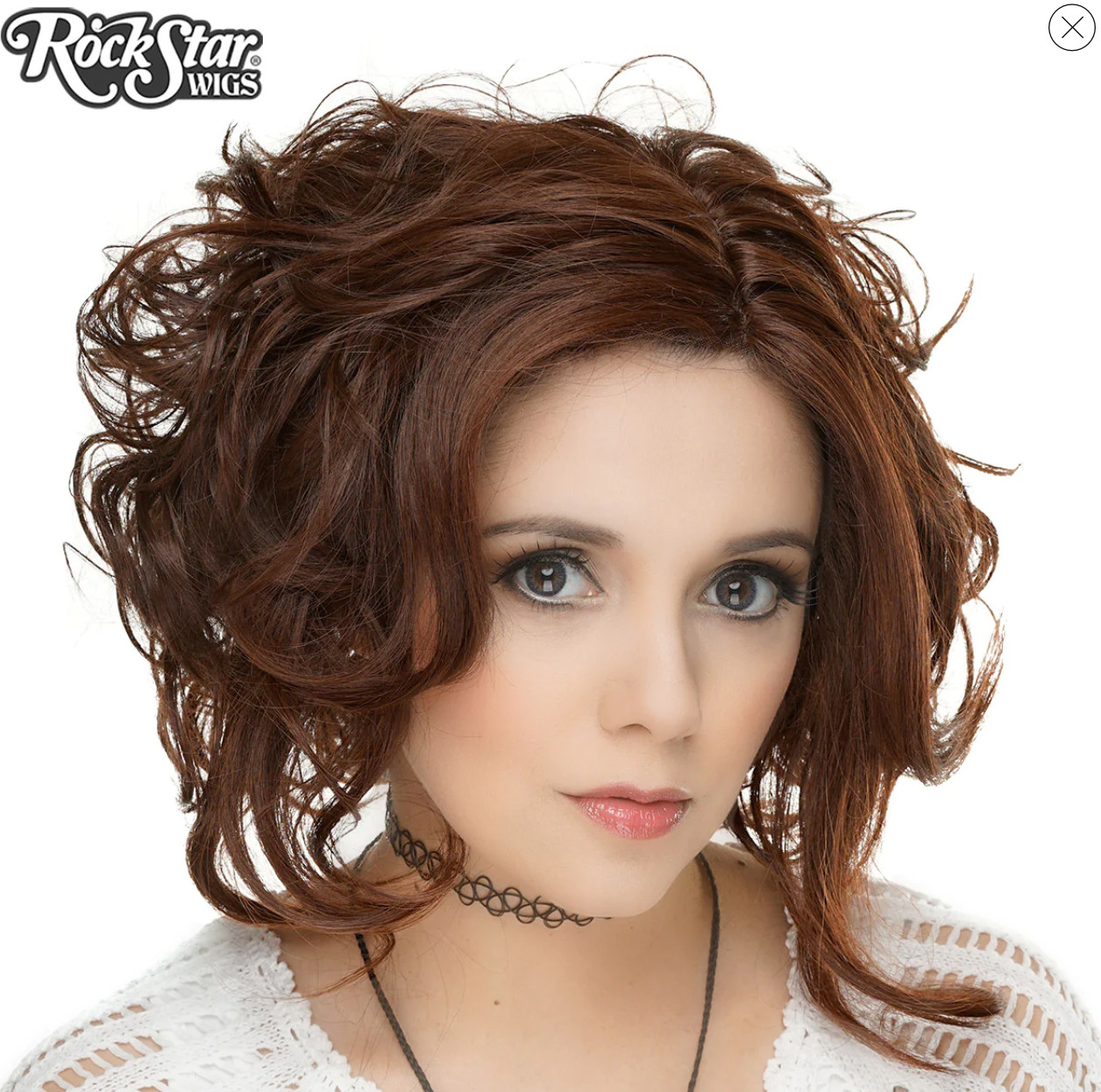Rock Star Wigs Long Curls Bob Chocolate Brown Costume Cosplay NIB