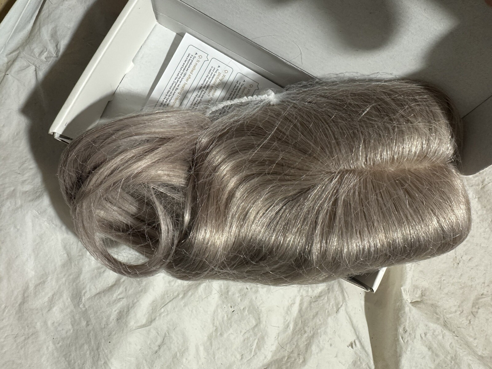 14in Topper For Thinning Hair 5.1×2.8″ Silk Base Clip in Remy Hairpiece Grey Cl3