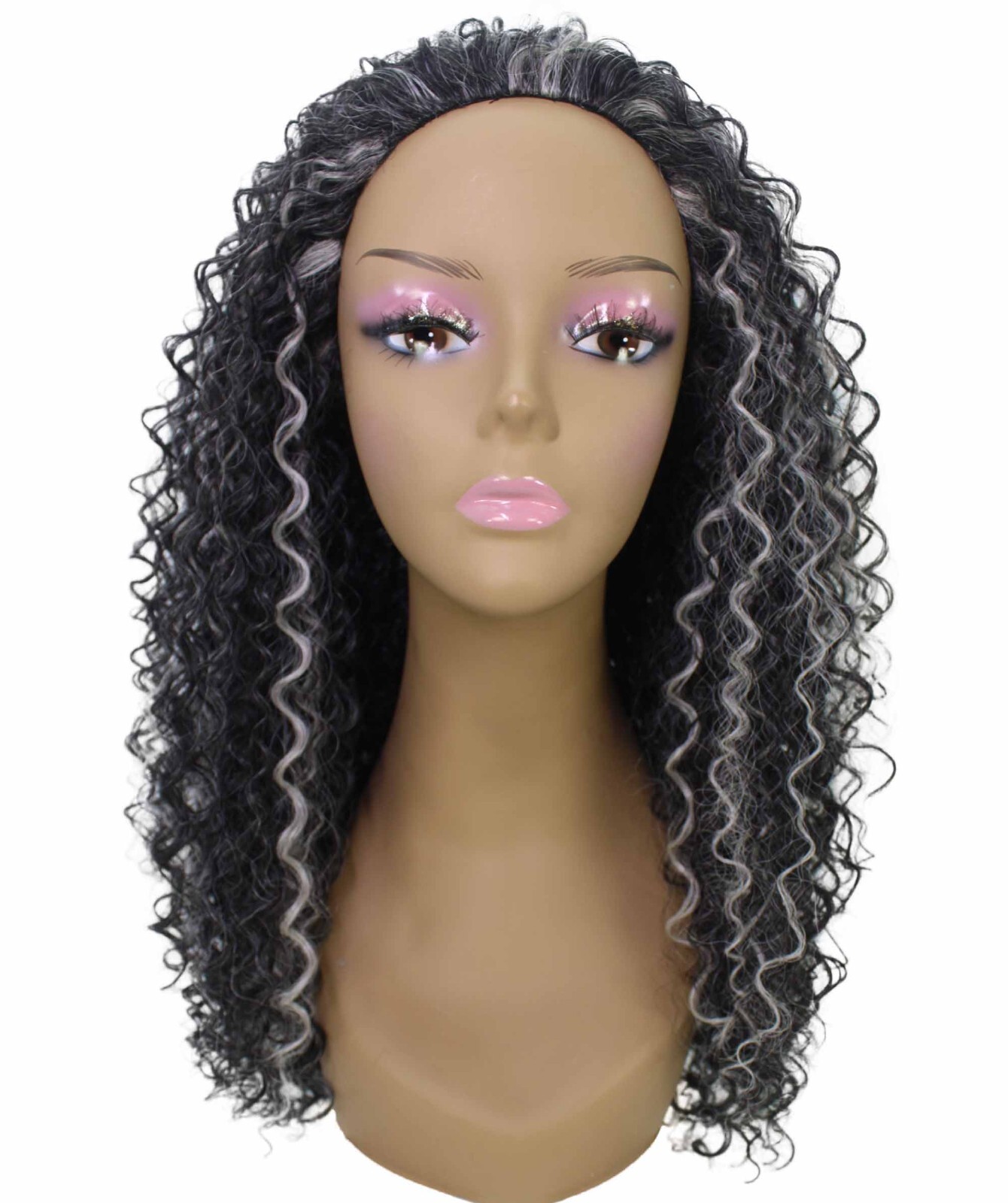LUXLUXE Isadora Curly Body Waves 22.5 in Long Half Wig Half Cap Wig BH-0004