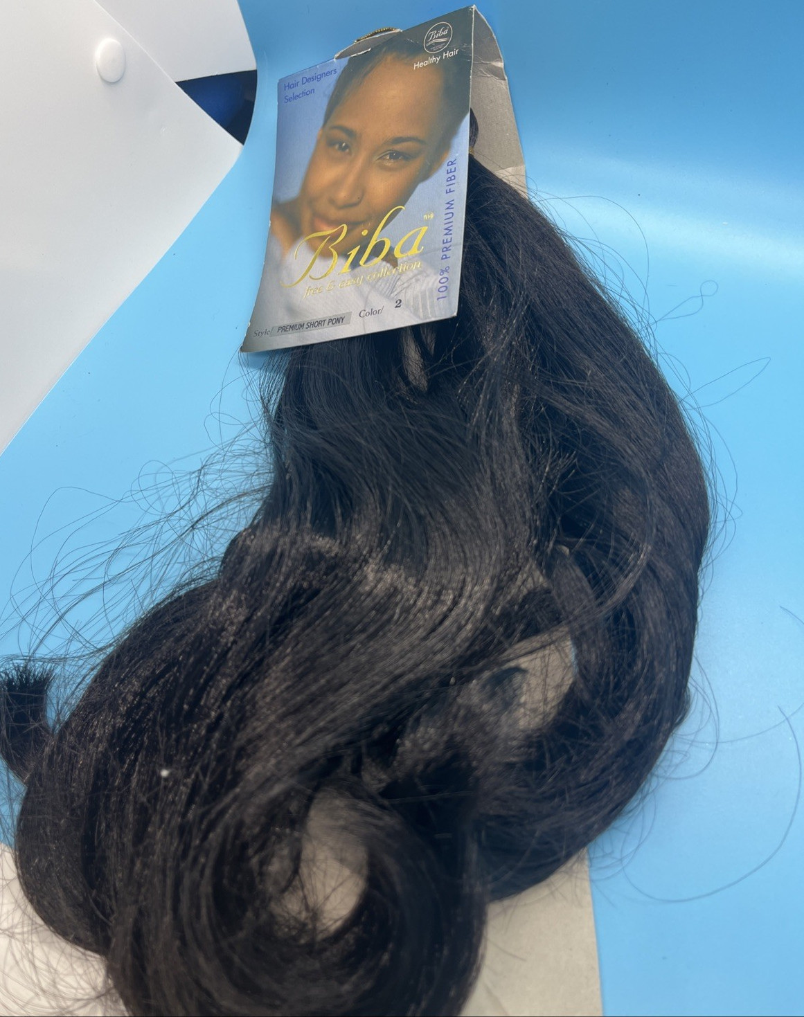 1 pair Biba Free & Easy Collection hair extension black 100% Premium Fiber hair