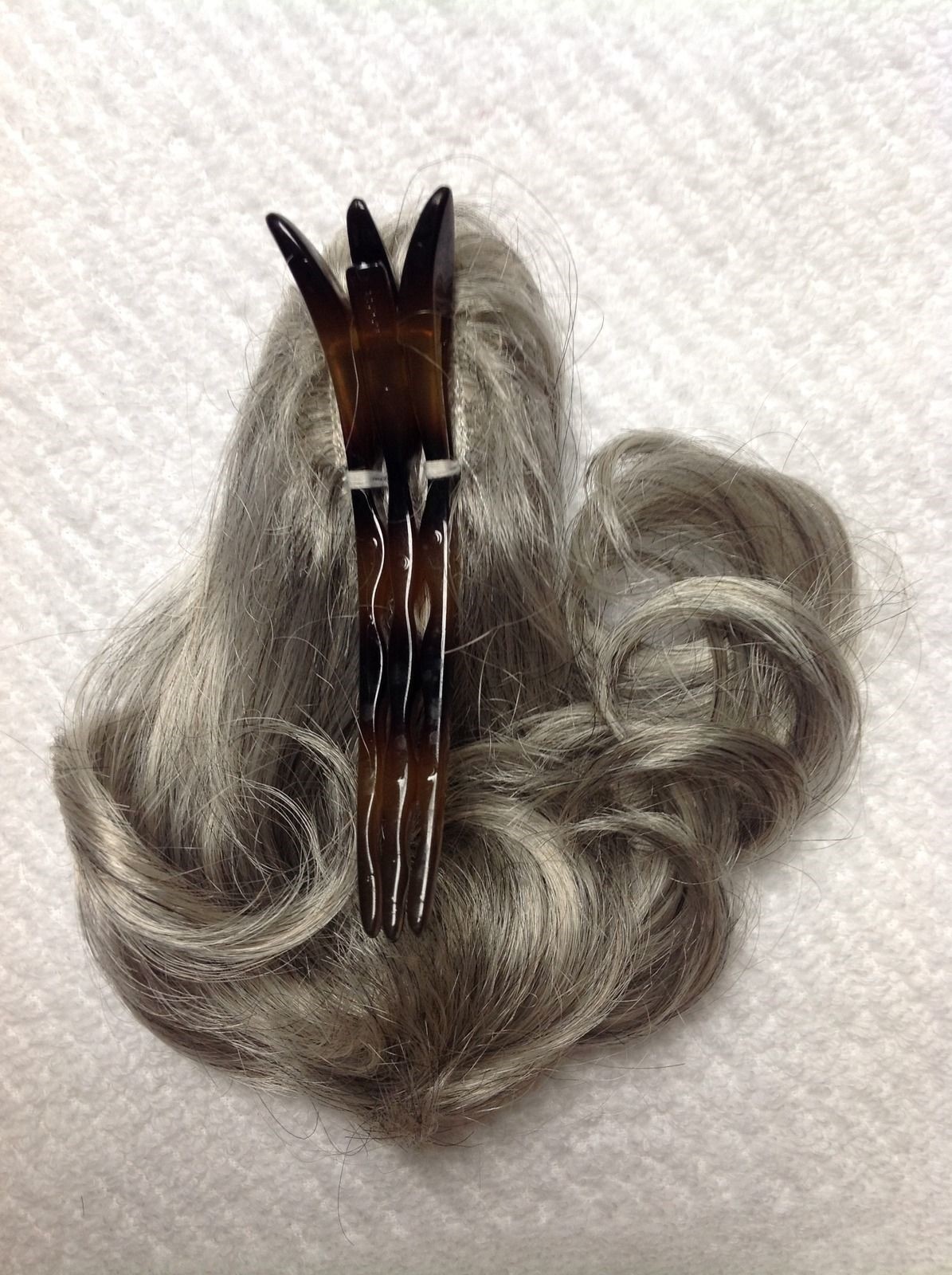 DIAMOND DM48 short curly hairpiece BLACK BROWN BLONDE RED GREY Clothespin Attach