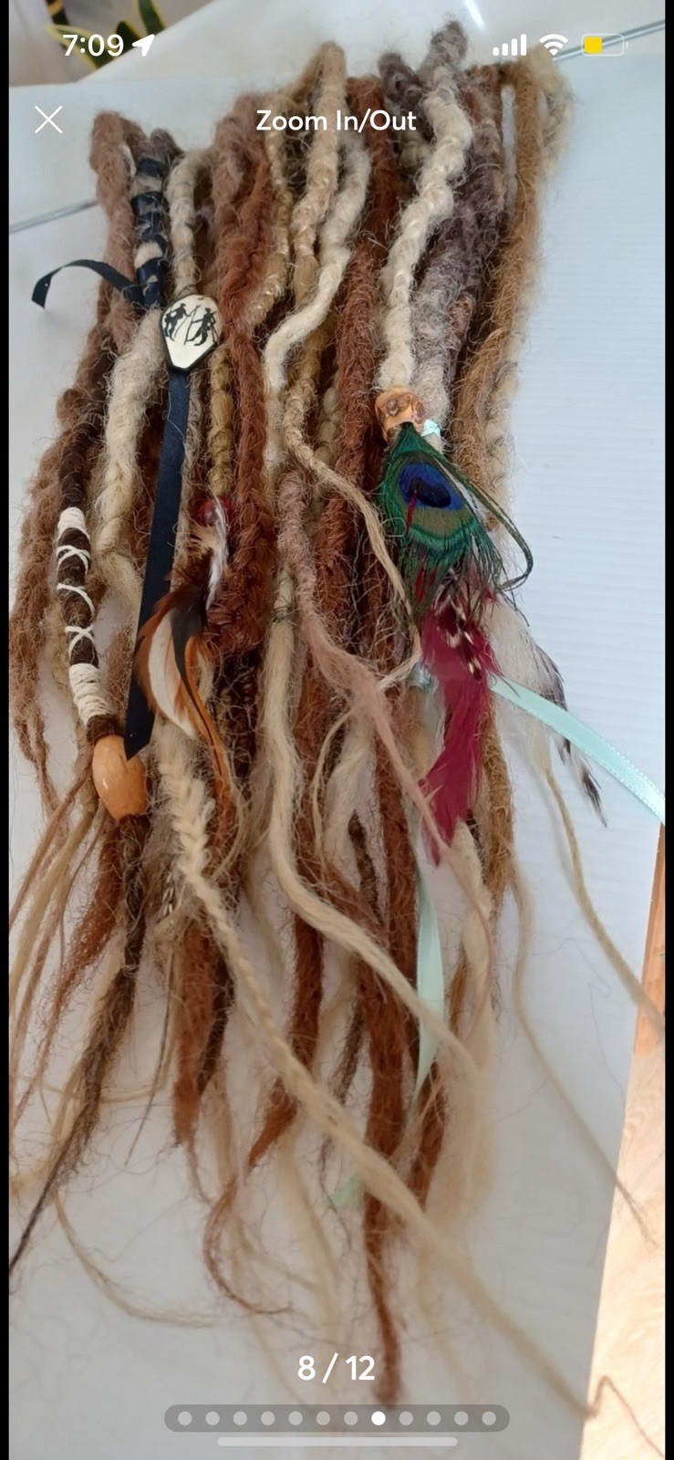 Dreadlock Hair Extension crochet handmade bohemian browns double ended dread set