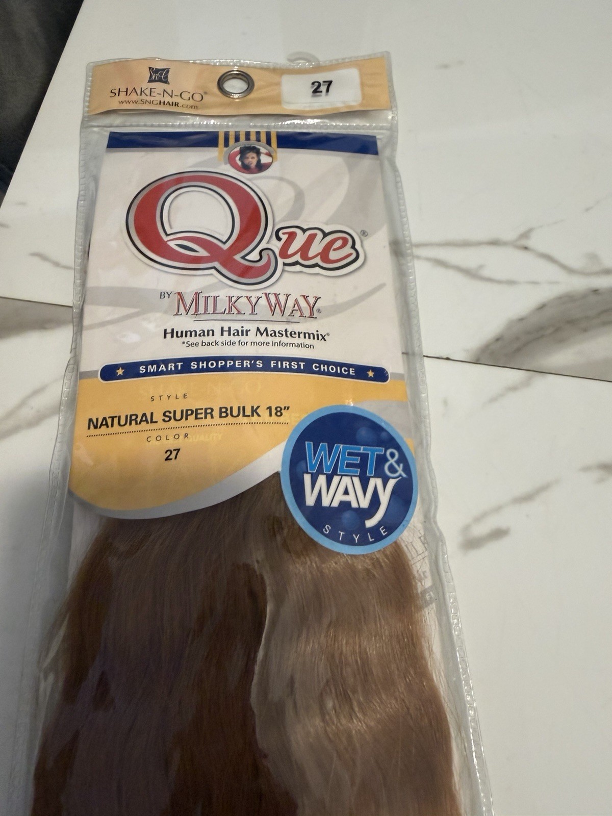 Milky Way Que Human Hair Super Bulk 18in Wet & Wavy Weaving Extensions 27