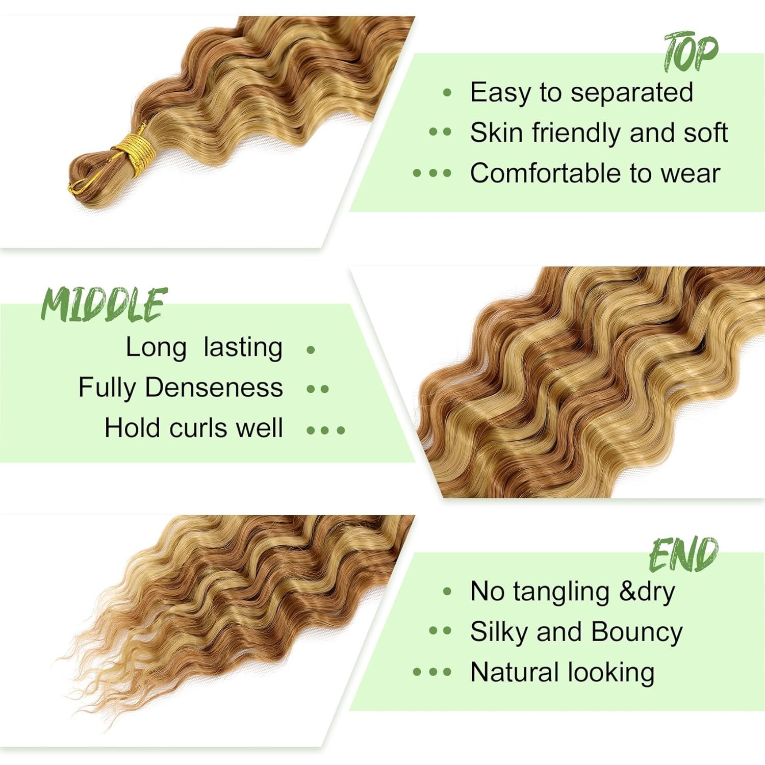 Elegant 20 Inch Ocean Wave Braiding Hair – P30/27 Perfect for Protective Styles