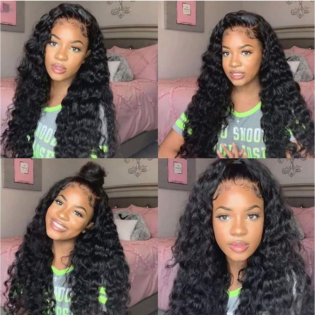 Bworto Loose Deep Wave Lace Front Wigs Human Hair Pre Plucked Curly 13X4 Lace