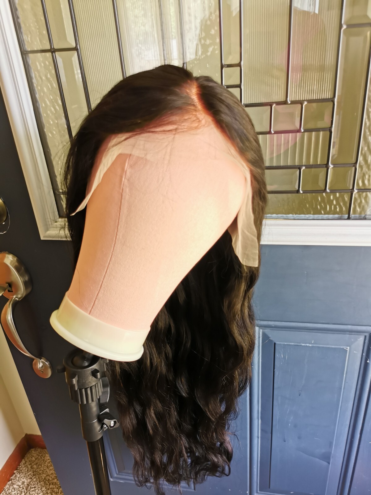 Ready To Go Bleached Knots High Quality Sexy 30” Human Hair Front Lace Wig 1B