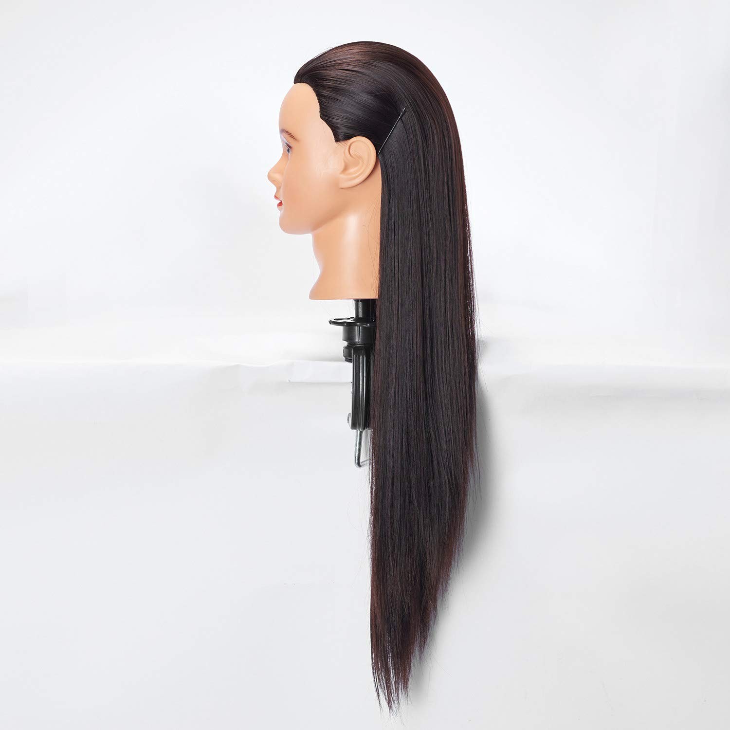 Hairlink 26-28” Mannequin Head Synthetic Fiber 1 Count (Pack of 1), black