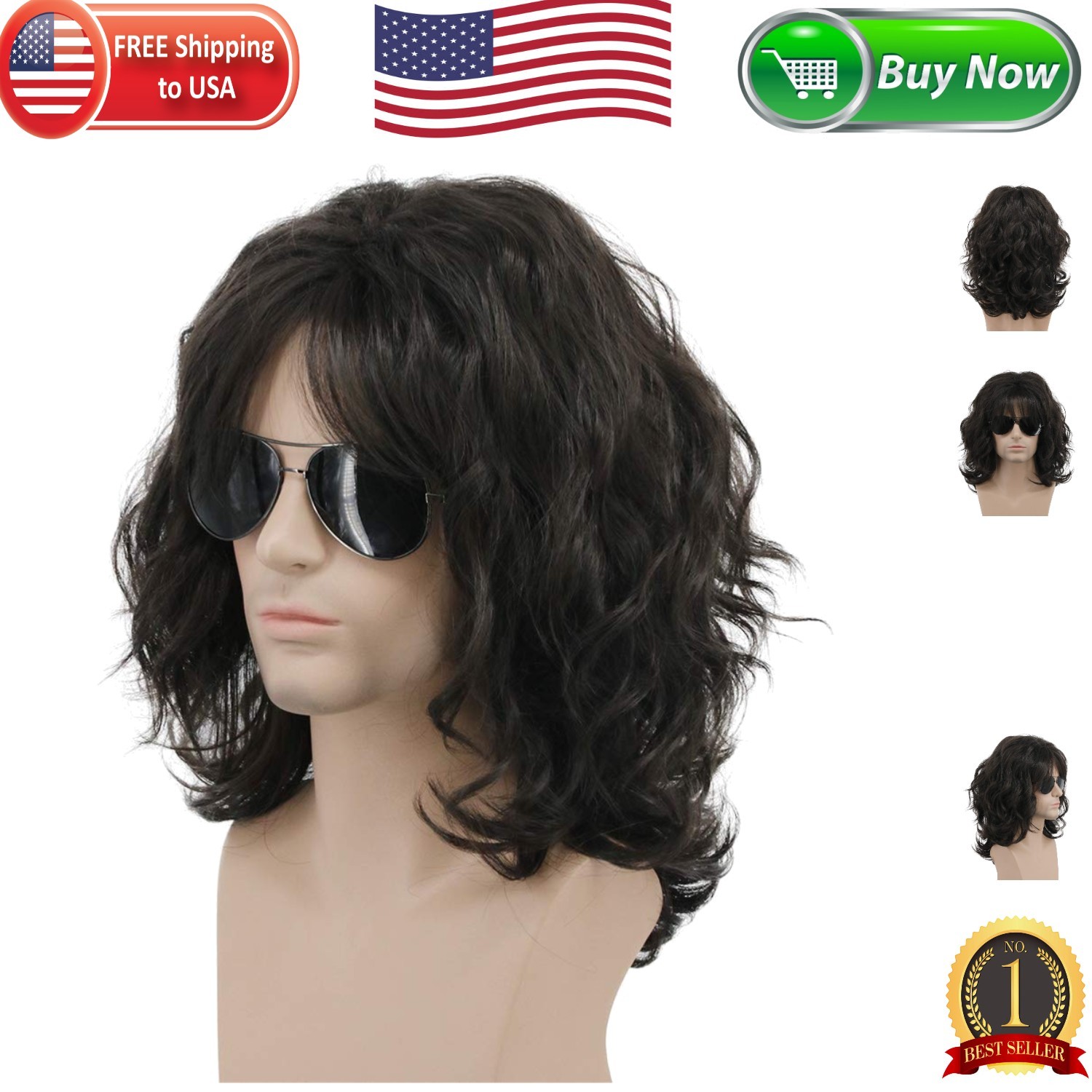 Modern Dark Brown Rocker Wig – Quality Curly Hair for All Occasions