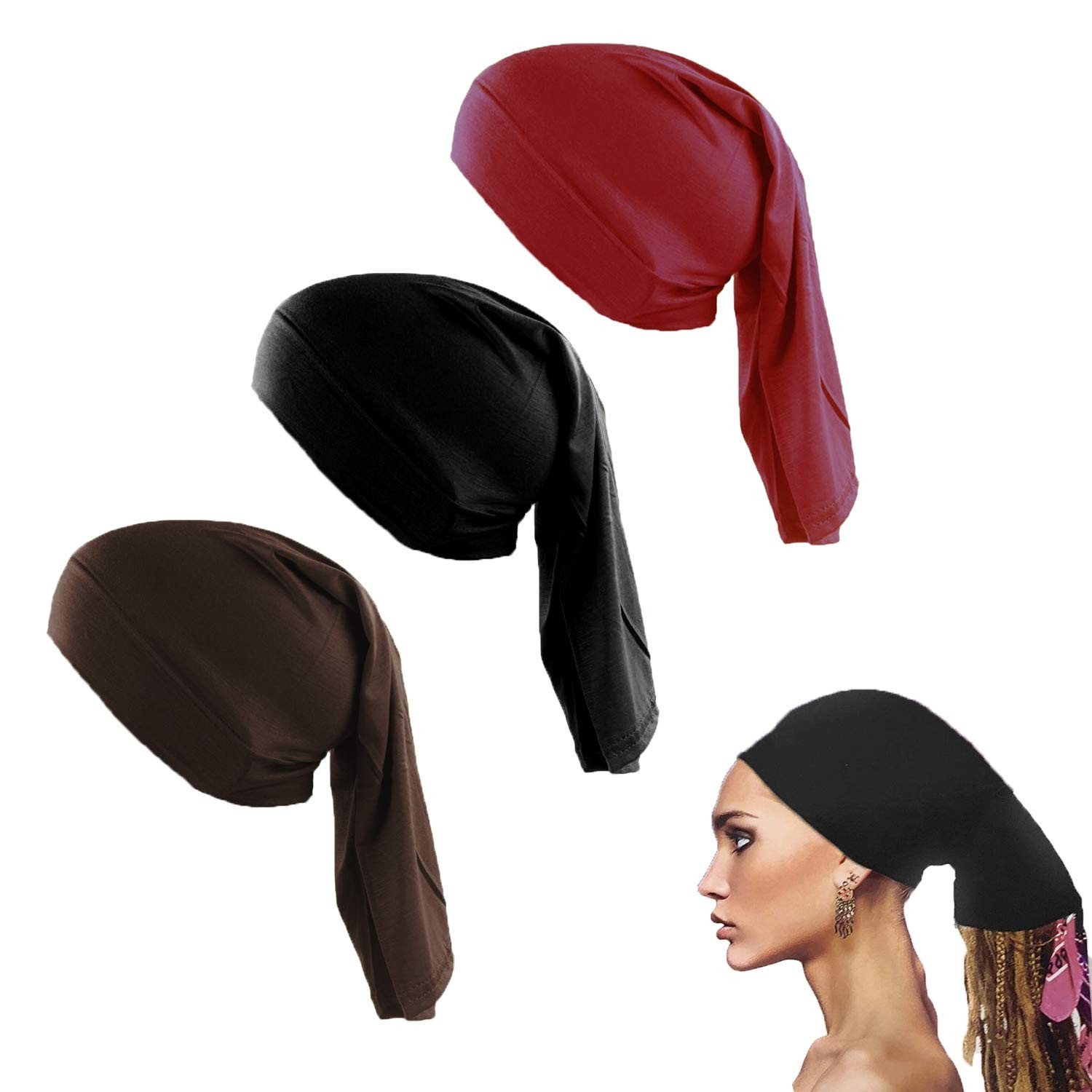 Unisex Long Hair Covers – Set of 3 Dreadlock Tubes