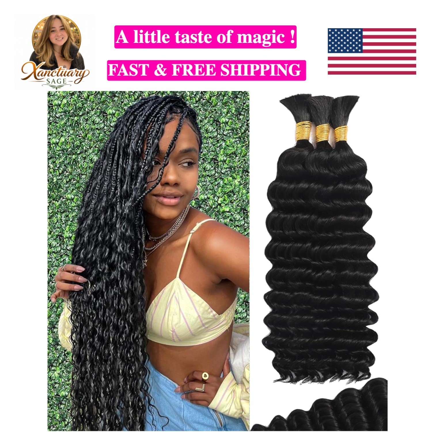 Hypoallergenic 110g Curly Boho Hair for Knotless Braids – 20 Inch Length