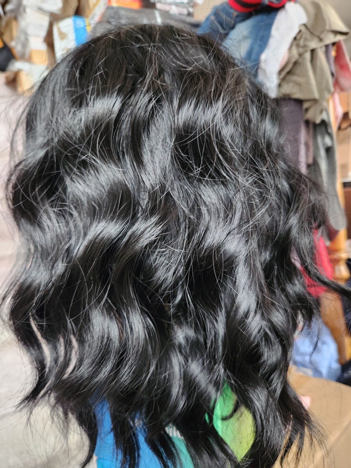 AISI HAIR Bob Curly Wig Synthetic Short Black Wig w/ Bangs natural For Women