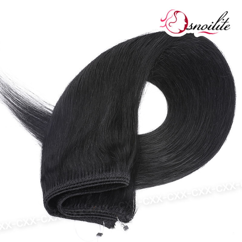 Wire Hair Extensions Real Remy Human Hair Hidden One Piece Headband Weft NO-CLIP