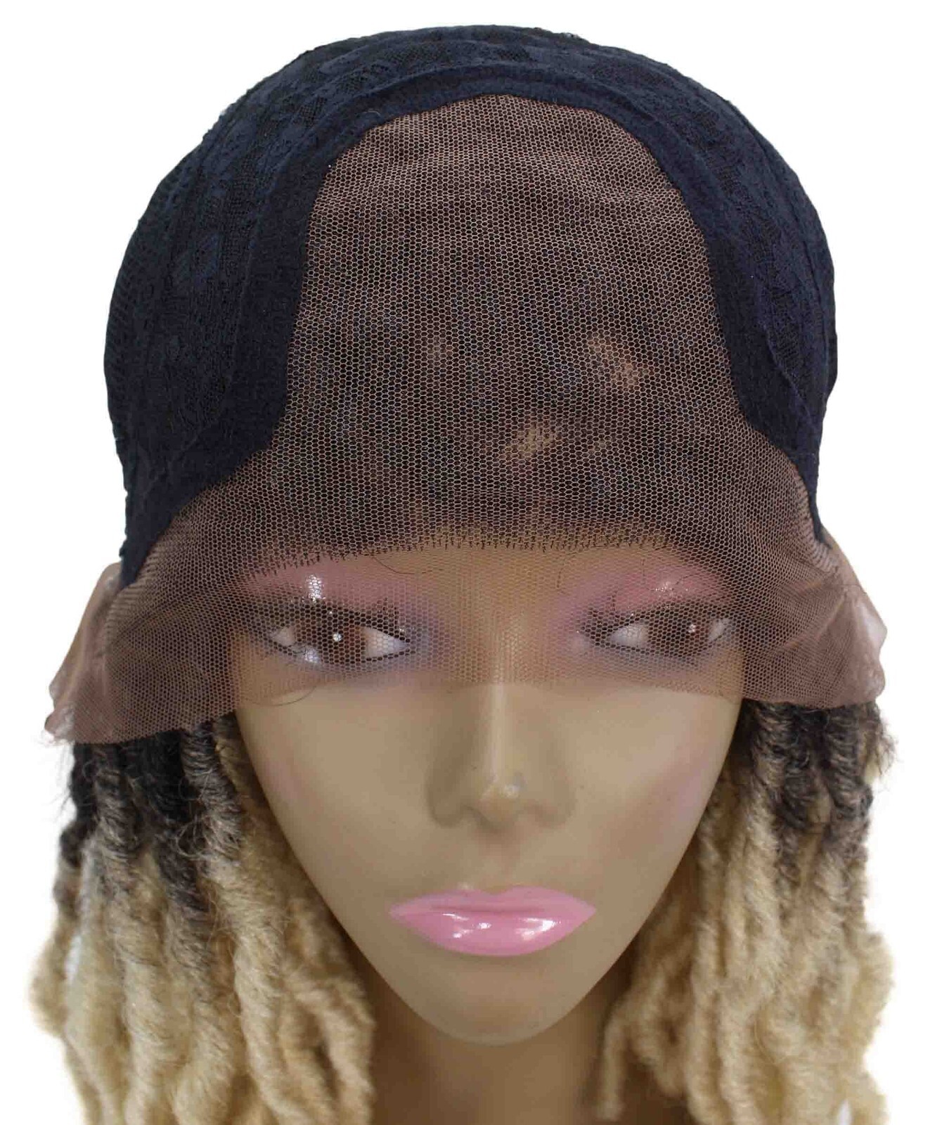 LUXLUXE Dara Curly Dara 22 in Long Dara 4X4 Hand Tied Lace Braid Braided Wig,