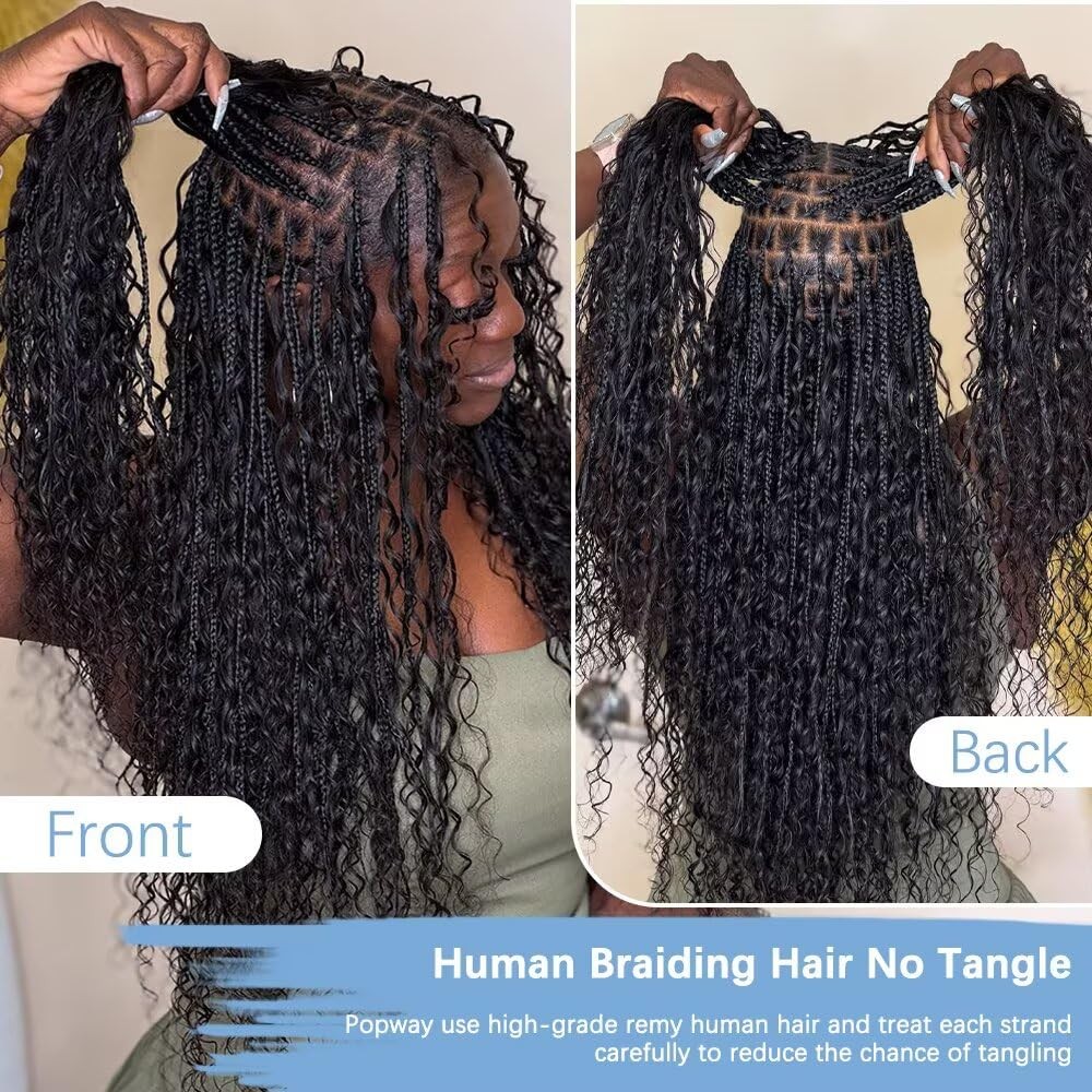 Chocolate Brown Braiding Hair 6 Bundles/Pack 150g 16 Inch Deep Wave Human Hai…