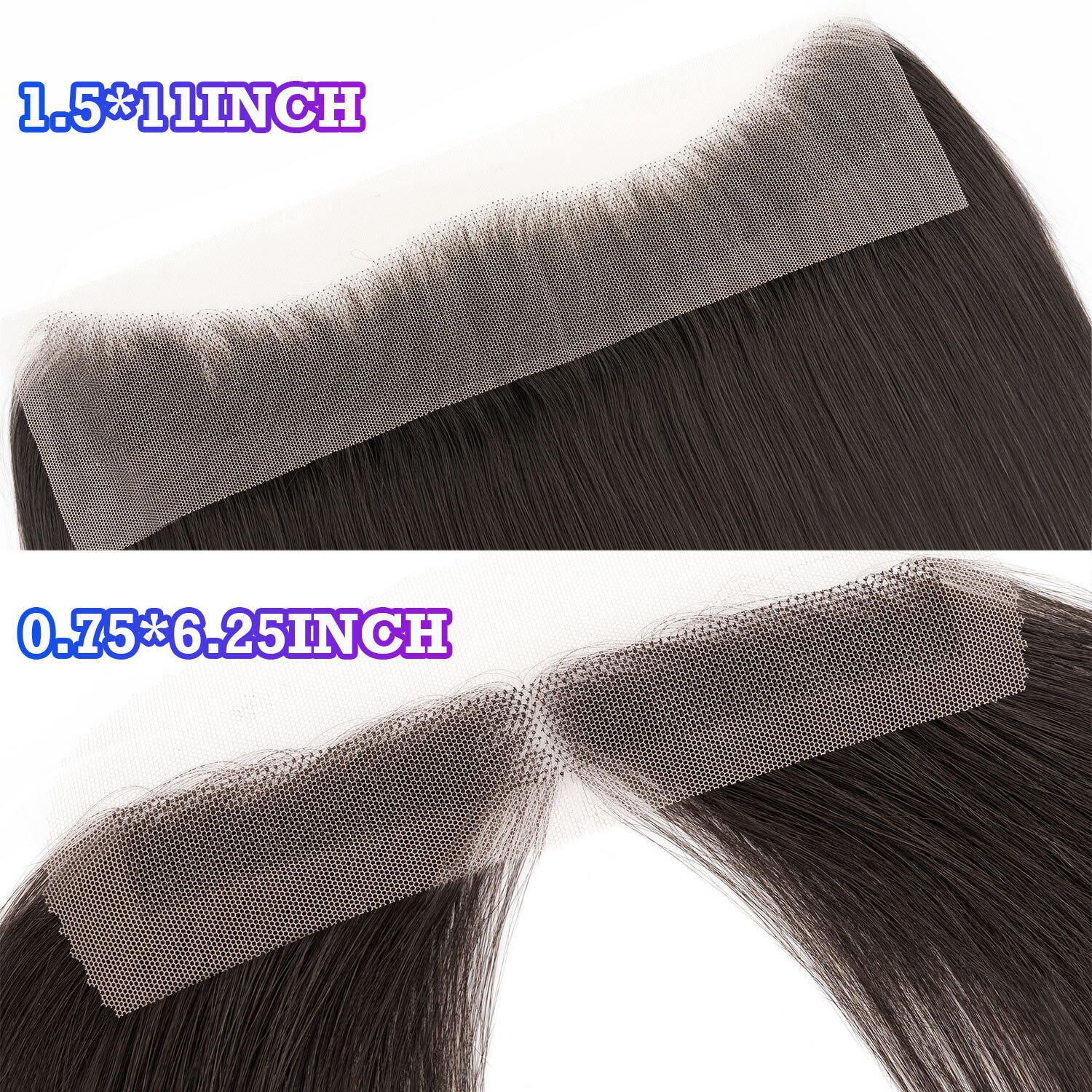 Unisex Lace Bace/PU Cover-up Hair Women Natural Hairline Front Topper Hairpiece