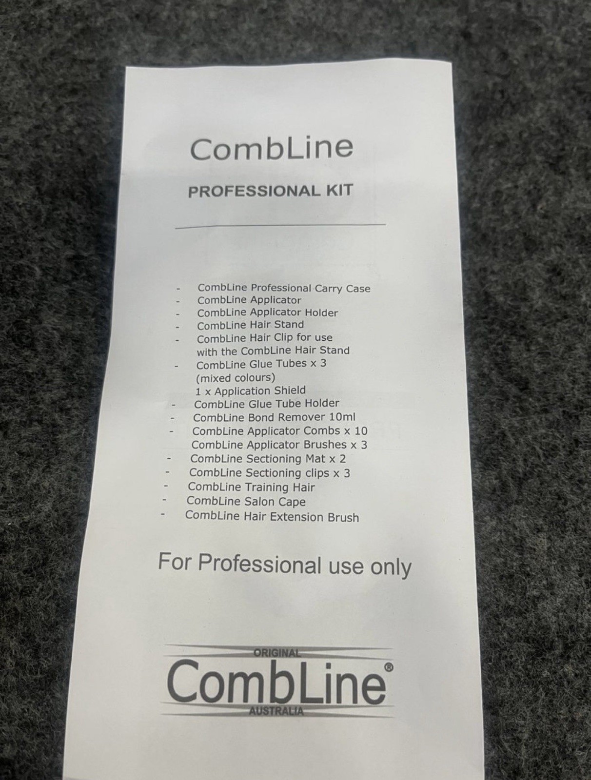 CombLine Professional Bonded Hair Extension Kit w/ Adhesive, Remover, Case