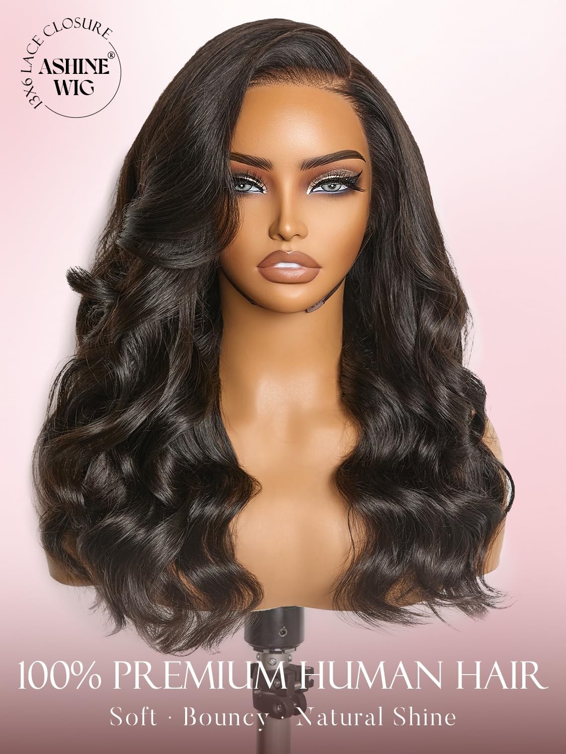 Ashine Body Wave Lace Front Wigs Human Hair 13X6 Hd Transparent Lace Pre