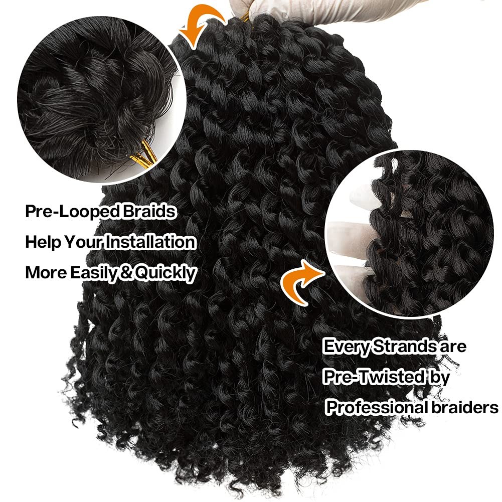 Passion Twist Hair Water Wave Crochet Braids for Black Women 6 Packs 8 Inch S…