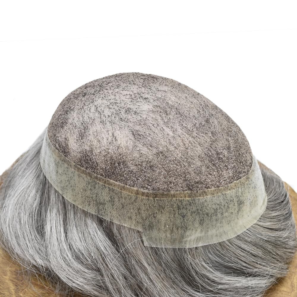 Hair System For Men Swiss Lace Hairpiece Poly Pu Skin Around Mens Toupee US